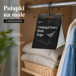 Zestaw 10 sztuk Pułapki feromonowe na mole spożywcze i odzieżowe 2w1 - obrazek 6