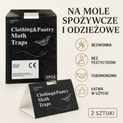 Zestaw 10 sztuk Pułapki feromonowe na mole spożywcze i odzieżowe 2w1 - obrazek 2
