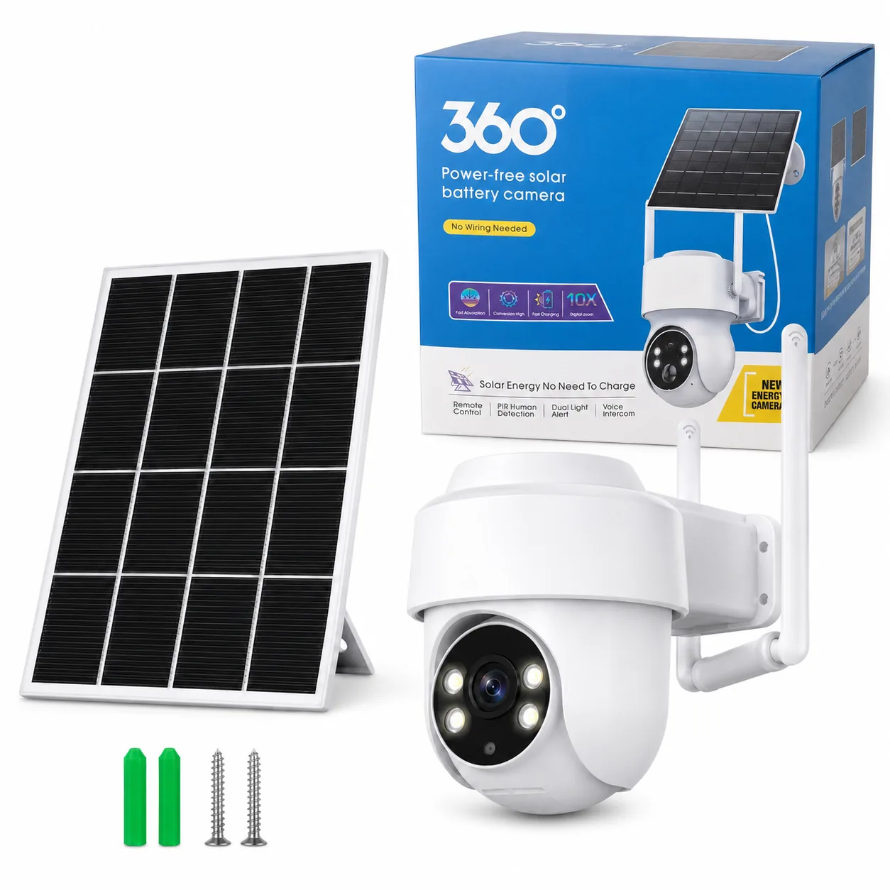 Kamera zewnętrzna WiFi 4 MP z panelem solarnym – obrotowa, IP65 - obrazek 2