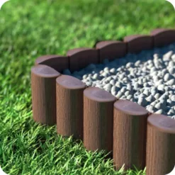 ZESTAW 10 ELEMENTÓW PALISADA OGRODOWA PLASTIKOWA 280 CM BRĄZOWA OBRZEŻE TRAWNIKA - obrazek 7