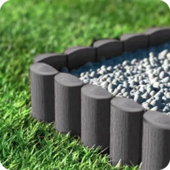 ZESTAW 10 ELEMENTÓW PALISADA OGRODOWA 280 CM PLASTIKOWA ANTRACYTOWA MATOWA - obrazek 7
