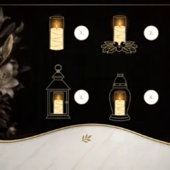 ZESTAW WKŁADY DO ZNICZY LED 12 SZTUK 12,5 CM CIEPŁE BIAŁE ŚWIATŁO EFEKT PŁOMIENIA - obrazek 4