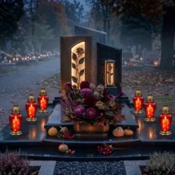 ZESTAW 6 SZTUK WKŁADY DO ZNICZY LED 12,5 CM CIEPŁA BIAŁA EFEKT PŁOMIENIA - obrazek 7