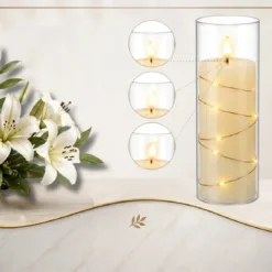 ZESTAW WKŁADY DO ZNICZY LED 12 SZTUK 12,5 CM CIEPŁE BIAŁE ŚWIATŁO EFEKT PŁOMIENIA - obrazek 8