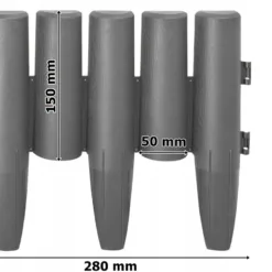 ZESTAW 10 ELEMENTÓW PALISADA OGRODOWA 280 CM PLASTIKOWA ANTRACYTOWA MATOWA - obrazek 2