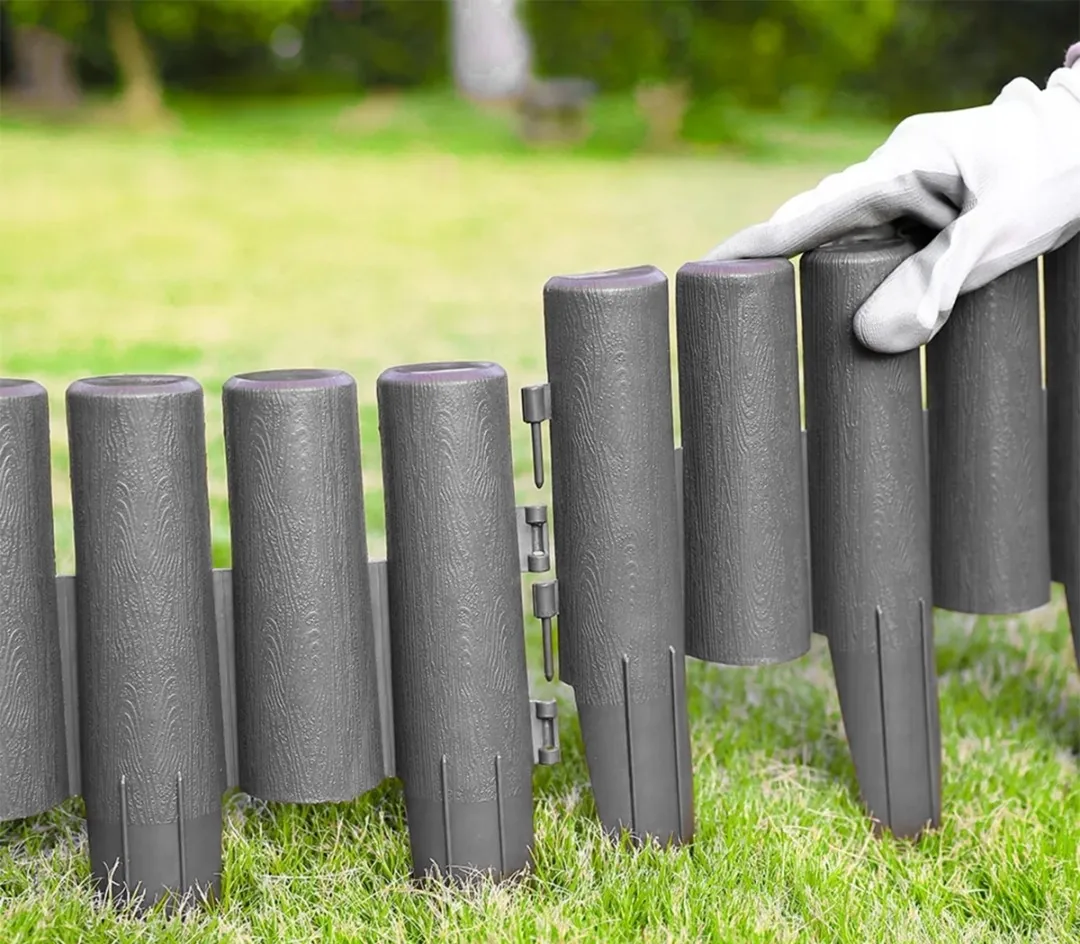 ZESTAW 10 ELEMENTÓW PALISADA OGRODOWA 280 CM PLASTIKOWA ANTRACYTOWA MATOWA - obrazek 5