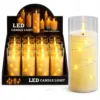 ZESTAW WKŁADY DO ZNICZY LED 12 SZTUK 12,5 CM CIEPŁE BIAŁE ŚWIATŁO EFEKT PŁOMIENIA