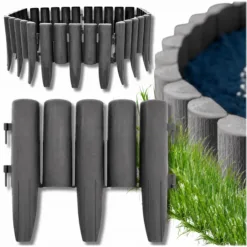 ZESTAW 10 ELEMENTÓW PALISADA OGRODOWA 280 CM PLASTIKOWA ANTRACYTOWA MATOWA - obrazek 6